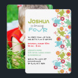 Retro Groovy Utomjordingars Kids Photo Birthday-in Inbjudningar<br><div class="desc">Designad av tjock*fa*tin. Enkel att anpassa med egen text,  bild eller bild. Kontakta tjock*fa*tin direkt om du vill ha anpassningsbar. Avgifter för anpassningsbar gäller. www.zazzle.com/fat_fa_tin www.zazzle.com/color_therapy www.zazzle.com/fatfatin_blue_knot www.zazzle.com/fatfatin_red_knot www.zazzle.com/fatfatin_mini_me www.zazzle.com/fatfatin_box www.zazzle.com/fatfatin_design www.zazzle.com/fatfatin_ink.</div>