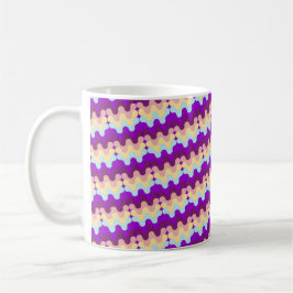 Retro Groovy Vågigt Mönster Lila Och Gul Kaffemugg