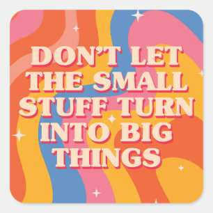 Retro Groovy Vågor Med Mindfulness Mantra Fyrkantigt Klistermärke