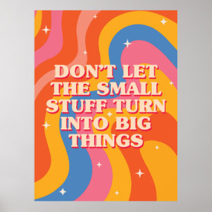 Retro Groovy Vågor Med Mindfulness Mantra Poster