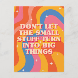 Retro Groovy Vågor Med Mindfulness Mantra Vykort