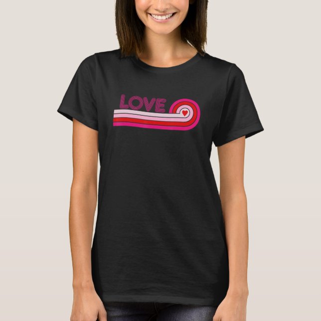 Retro Groovy Valentines day Self Kärlek Hippie Hea T Shirt (Framsida)