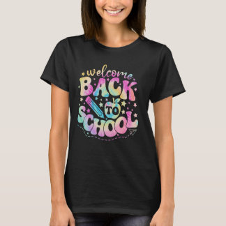 Retro Groovy Välkommen Back to school Student Teac T Shirt