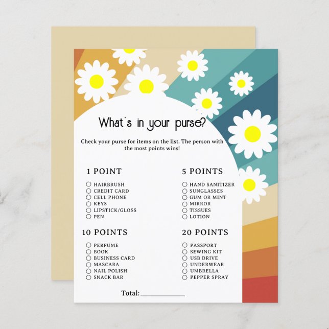 Retro Groovy - Whare in your purse-match (Fram/baksida)