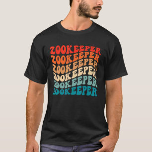 Retro Groovy Zookeeper Safari 70-talets Vintage Bo T Shirt