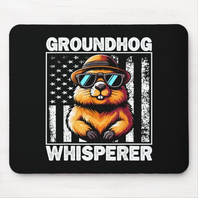 Retro Groundhog viskare Rollig Trädgårdsmurmeldjur Musmatta (Framsidan)