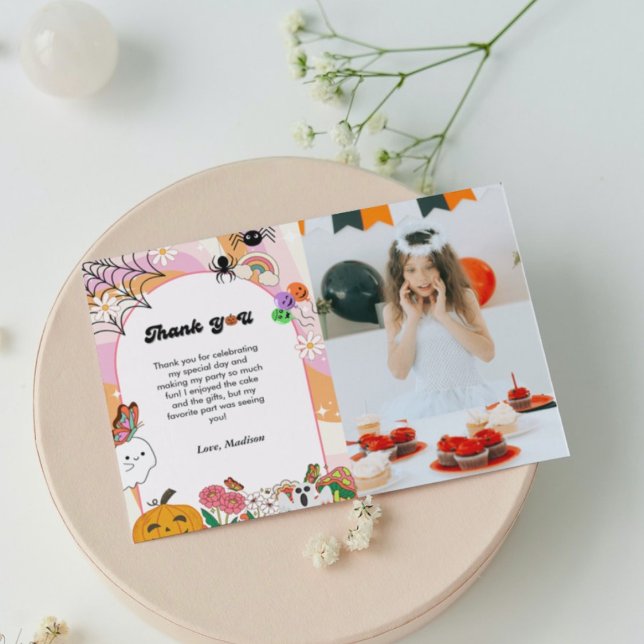 Retro grovvy Halloween-födelsedagstack Meddelande (Skapare uppladdad)