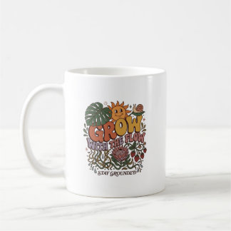 Retro Grow With The Flow Coffee Mug | Boho Botanic Kaffemugg
