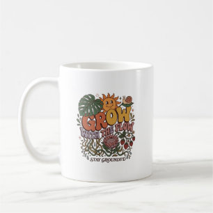 Retro Grow With The Flow Kaffemugg Boho Botanic