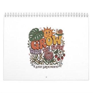 Retro Grow With The Flow Spiralhäfte | Boho Na Kalender