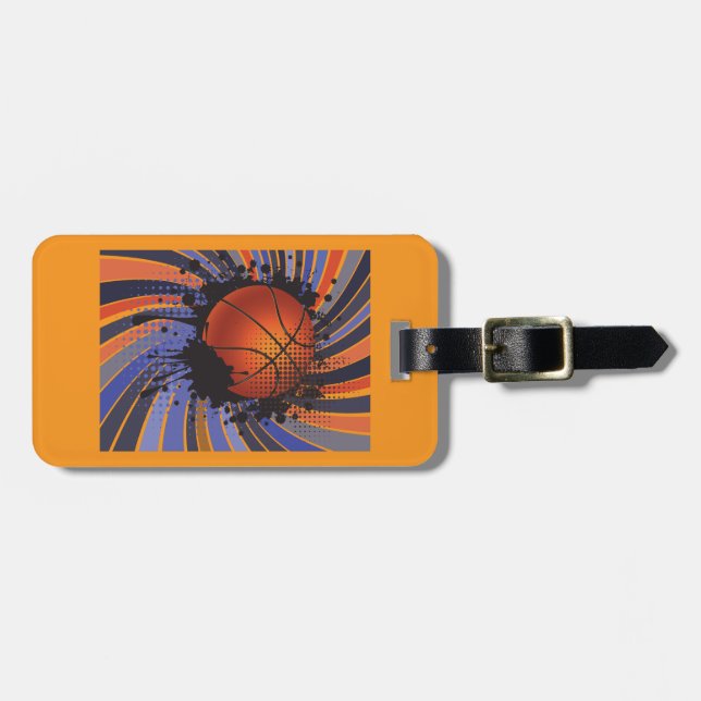 Retro Grunge Basketboll Abstrakt Urban Idrott Bagagebricka (Horisontell Framsida)