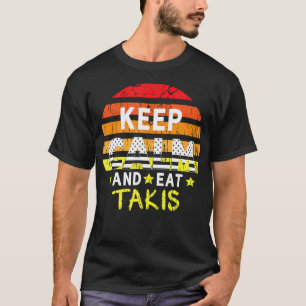Retro Grunge Behålla Lugn och Eat Takis Foodies de T Shirt
