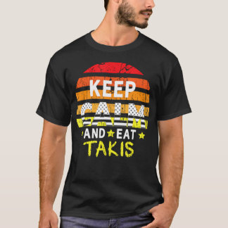 Retro Grunge Behålla Lugn och Eat Takis Foodies de T Shirt