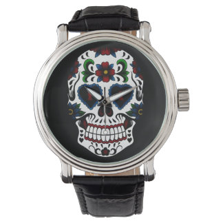 Retro Grunge Day of the dead Sugar Skull Armbandsur