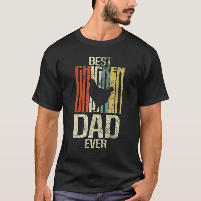 Retro grunge farmer best chicken dad ever t shirt (Framsida)