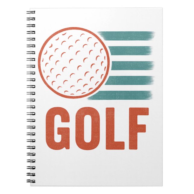 Retro Grunge Golf Anteckningsbok (Framsidan)