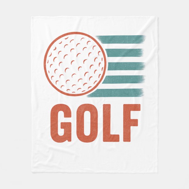 Retro Grunge Golf Fleecefilt (Framsidan)