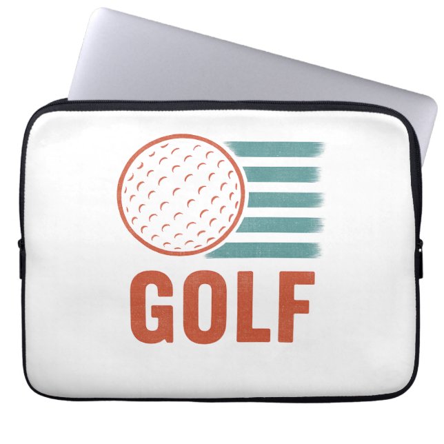 Retro Grunge Golf Laptop Fodral (Framsidan)