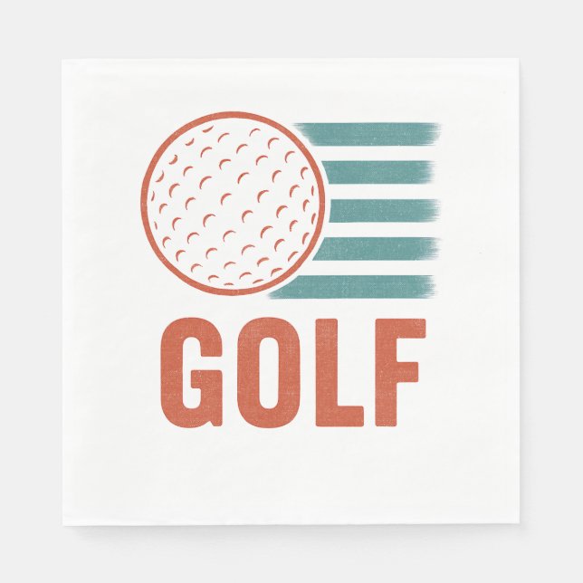 Retro Grunge Golf Pappersservett (Framsidan)