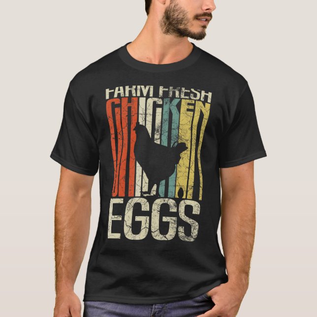 Retro Grunge Jordbrukares Färska Hönsägg T Shirt (Framsida)