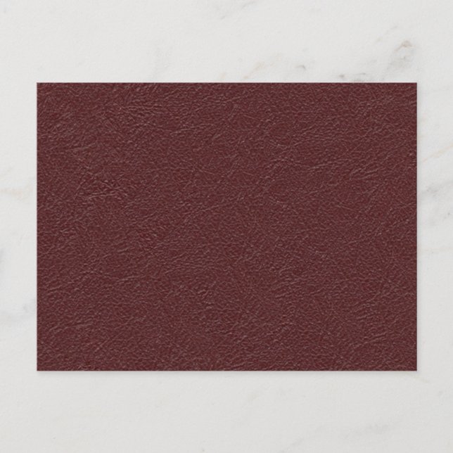 Retro Grunge Maroon Leather Struktur Vykort (Framsida)