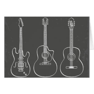 Retro grunge-musik för gitarrtrio hälsningskort