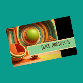 Retro grunge orangebrun stilren originaldesign visitkort