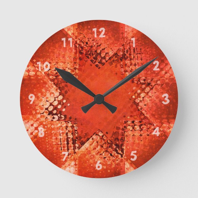 Retro grunge raftone star rund klocka (Framsida)