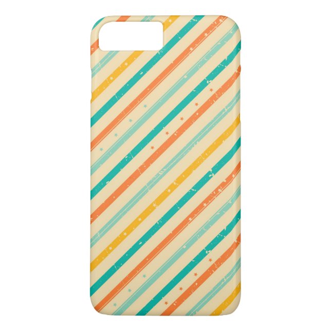 Retro grunge randigt mönster Case-Mate iPhone skal (Baksida)