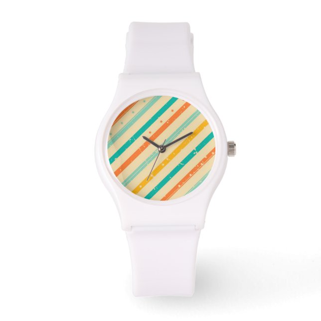 Retro grunge stripe mönster armbandsur (Framsida)