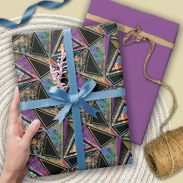 Retro Grunge Triangles Presentpapper