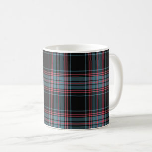Retro Grungepläd för svart och för blått Kaffemugg
