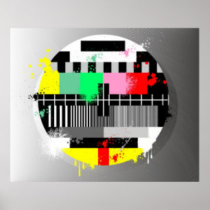 Retro grungetvaffisch poster
