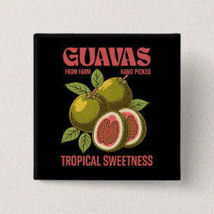 Retro Guavas Fruit Commercial Graphic Art Stil Knapp