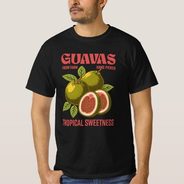 Retro Guavas Fruit Commercial Graphic Art Stil T Shirt (Framsida)