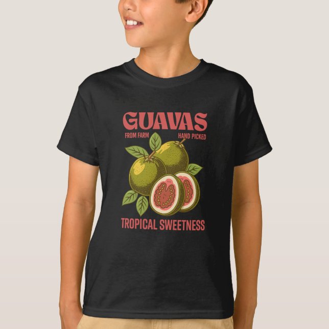 Retro Guavas Fruit Commercial Graphic Art Stil T Shirt (Framsida)