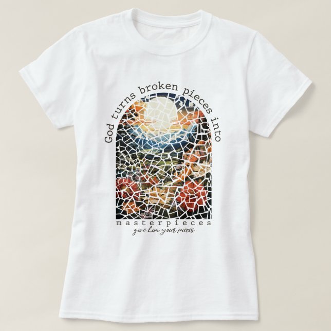 Retro Gud förvandlar Brken Delar till mästerverk T Shirt (Design framsida)