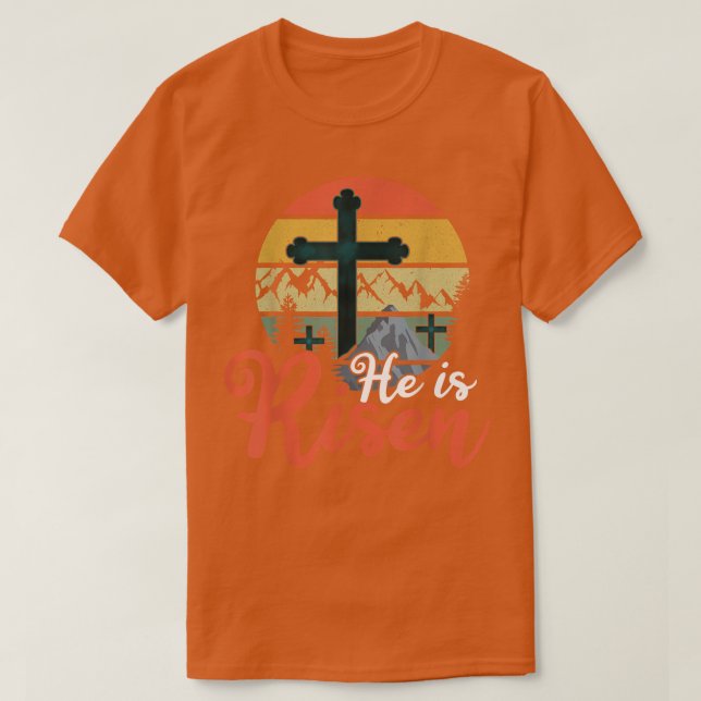 Retro Gud Jesus Han blev kristen 2022 Lycklig Öste T Shirt (Design framsida)