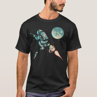 Retro-guiden Astronaut Travels genom Rymden T Shirt