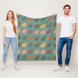 Retro Guinea Gris Blanket Unik gåva för Djurälskar Fleecefilt