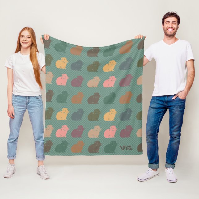 Retro Guinea Gris Blanket Unik gåva för Djurälskar Fleecefilt (På plats)