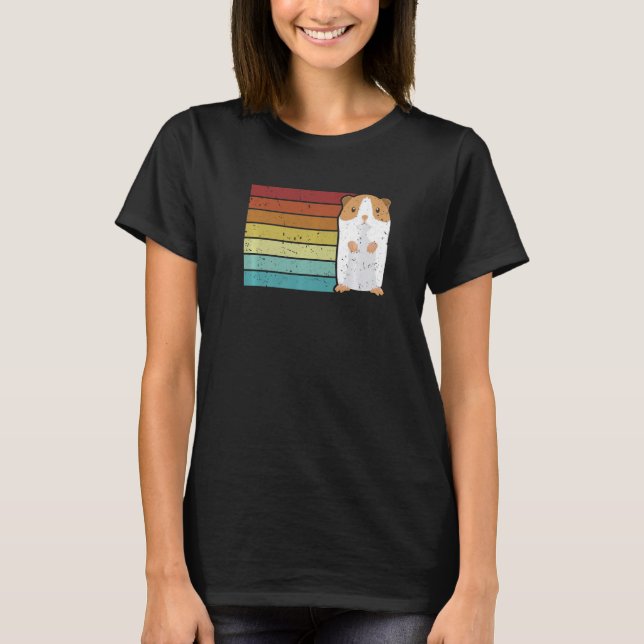 Retro Guinea Pig Long Hair Short Hair Breeder Guin T Shirt (Framsida)