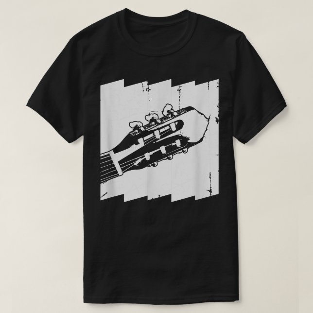 Retro Guitar Acoustic Guitar Player T Shirt (Design framsida)
