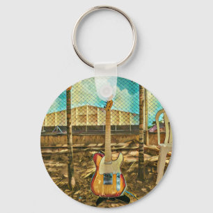 retro guitar älskare-gåva nyckelring