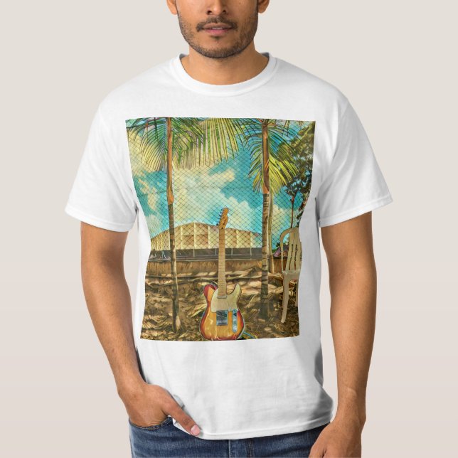 retro guitar älskare-gåva t shirt (Framsida)