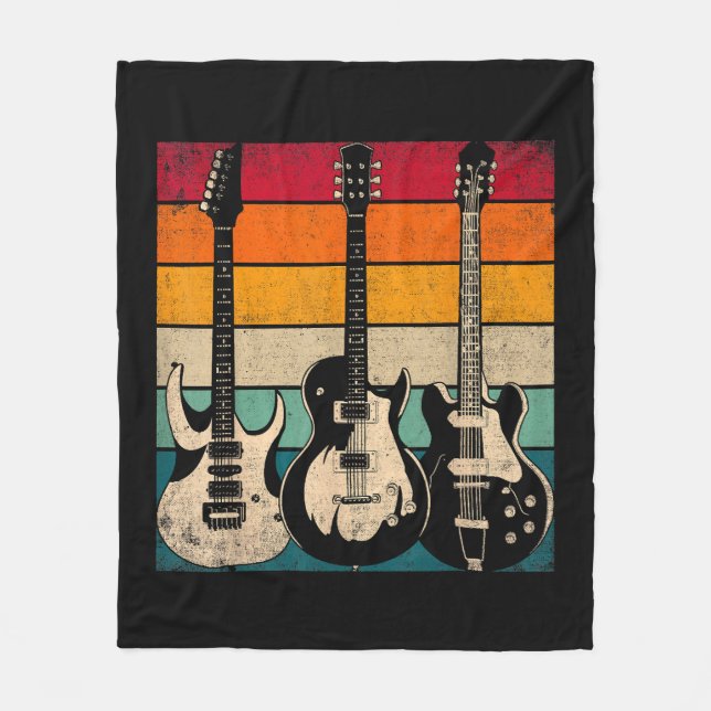 Retro Guitar Fleecefilt (Framsidan)
