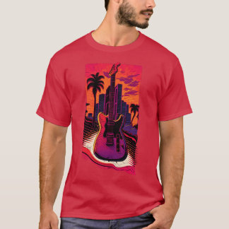 Retro Guitar Gift Guitarist Sten Konsertfestival T Shirt
