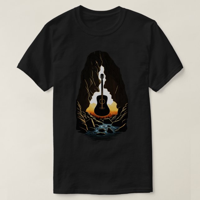 Retro Guitar Gift Guitarist Sten Konsertfestival T Shirt (Design framsida)