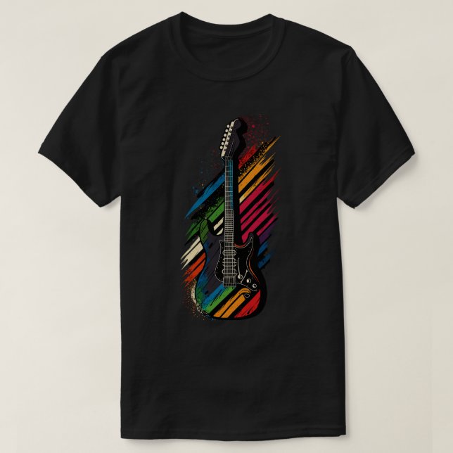 Retro Guitar Gift Guitarist Sten Konsertfestival T Shirt (Design framsida)