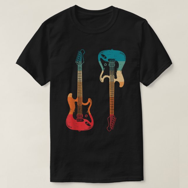 Retro Guitar Guitarist Electric Bass Guitar Sten M T Shirt (Design framsida)